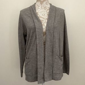 Banana Republic Grey Cardigan Open Front Small Long Sleeve Pockets‎